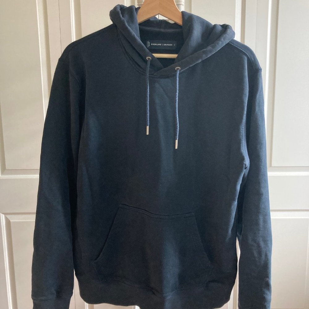 Everlane French Terry Uniform Sweatshirt Hoodie in Navy Size Medium